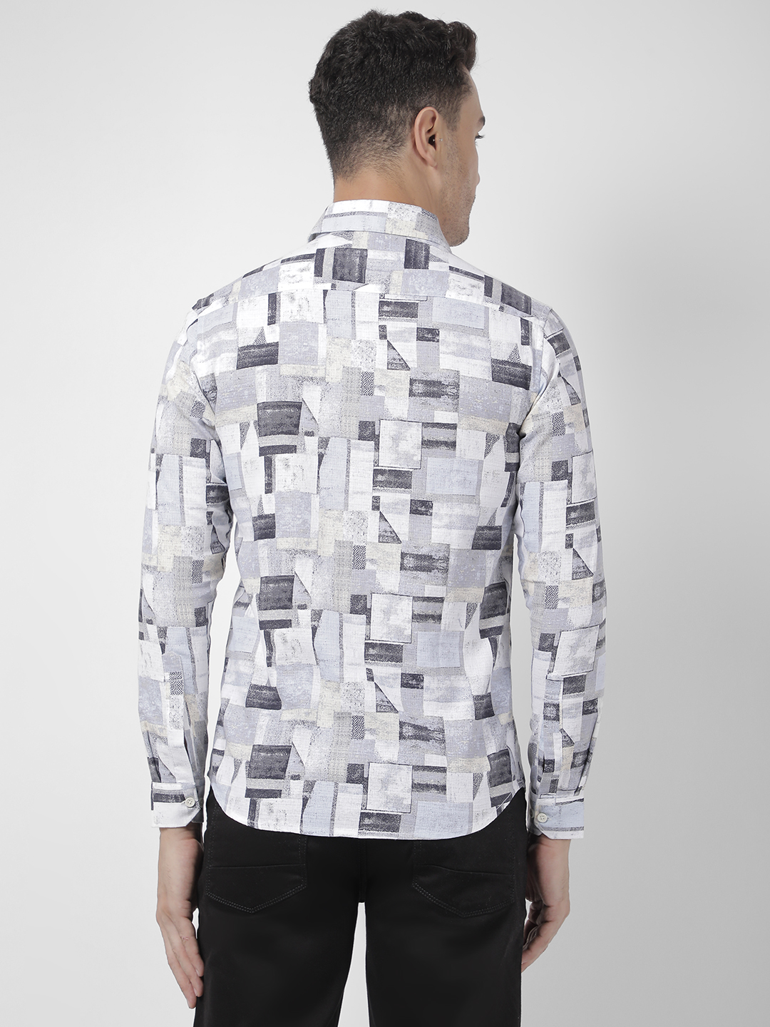 Numero Uno Men Abstract Blue Shirt